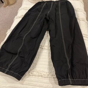 Oddi Black with floral design jogger pants size small